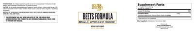 Beets Formula 2875 mg label