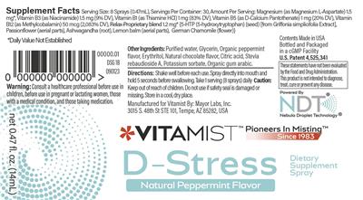 D-Stress Natural Peppermint Flavor label