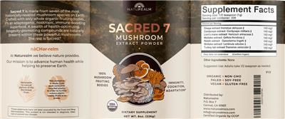 Sacred 7 Mushroom Extract Powder label