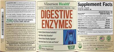 Digestive Enzymes label