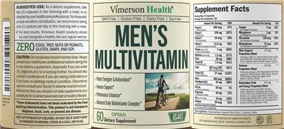 Men's Multivitamin label