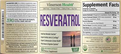 Resveratrol label