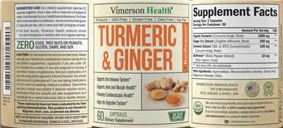 Turmeric & Ginger label