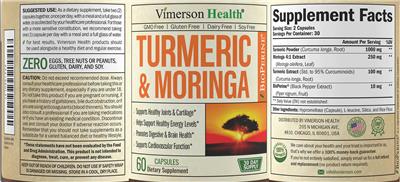 Turmeric & Moringa label