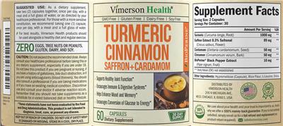 Turmeric Cinnamon Saffron + Cardamom label