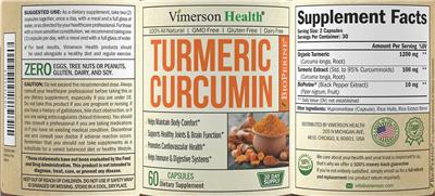 Turmeric Curcumin label