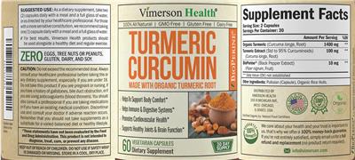 Turmeric Curcumin label