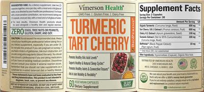 Turmeric Tart Cherry label