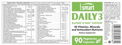 Daily 3 BioPQQ & NAD Support label