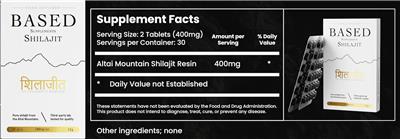 Shilajit 200 mg label