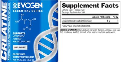 Creatine Unflavored label