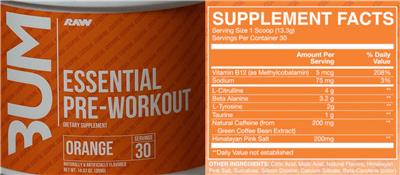 Essential Pre-Workout Orange label