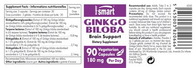 Ginkgo Biloba 180 mg label