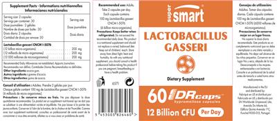 Lactobacillus Gasseri 12 Billion CFU label