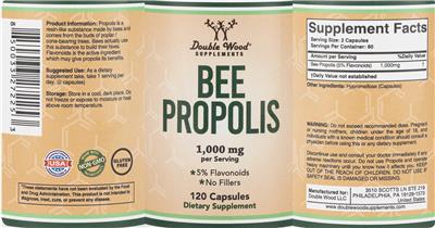 Bee Propolis 1,000 mg label