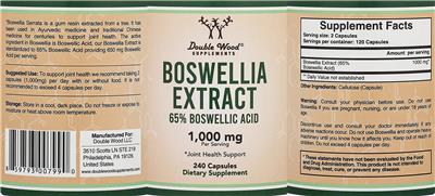 Boswellia Extract 1,000 mg label