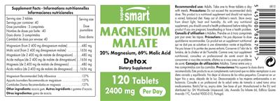 Magnesium Malate 2400 mg label