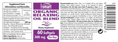 Organic Relaxing Oil Blend label