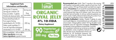 Organic Royal Jelly 300 mg label