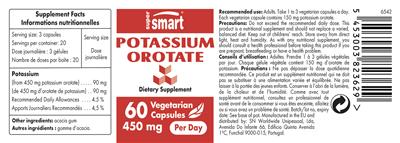 Potassium Orotate 450 mg label