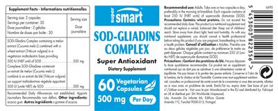 SOD-Gliadins Complex 500 mg label