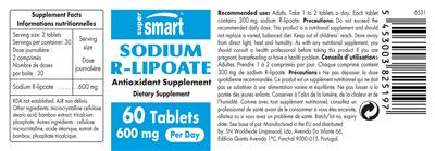 Sodium R-Lipoate 600 mg label