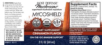 Myco Shield Spray Cinnamon Flavor label