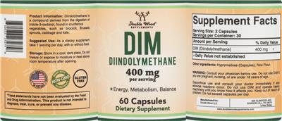 DIM Diindolymethane 400 mg label