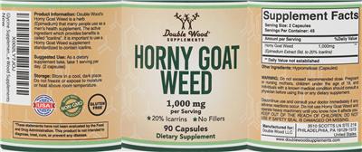 Horny Goat Weed 1,000 mg label