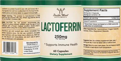 Lactoferrin 250 mg label
