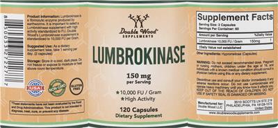 Lumbrokinase 150 mg label