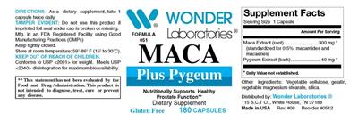 MACA plus Pygeum label