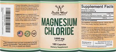 Magnesium Chloride 1000 mg label