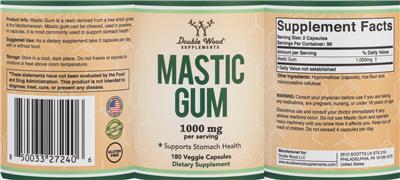 Mastic Gum 1000 mg label