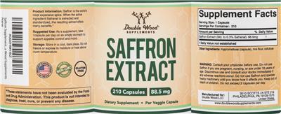 Saffron Extract 88.5 mg label