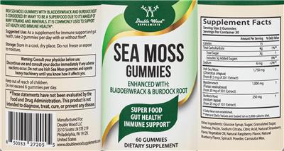 Sea Moss Gummies label