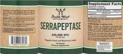 Serrapeptase 240,000 SPU label