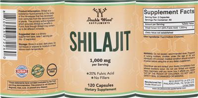 Shilajit 1,000 mg label