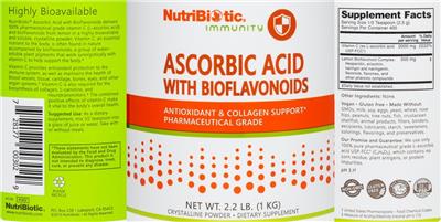 Ascorbic Acid with Bioflavonoids label