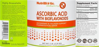 Ascorbic Acid with Bioflavonoids label