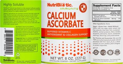 Calcium Ascorbate label