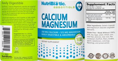 Calcium Magnesium label