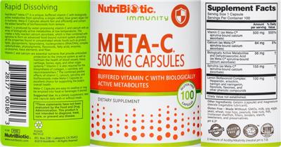 Meta-C 500 mg Capsules label