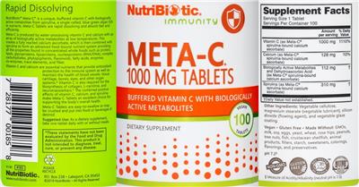 Meta-C 1000 mg Tablets label