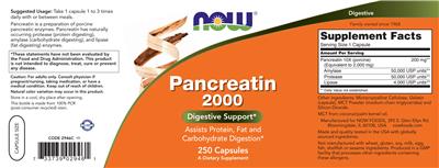 Pancreatin 2000 label