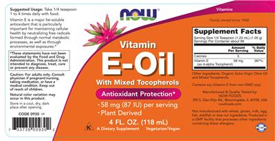 Natural E-Oil label