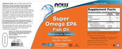 Super Omega EPA Fish Oil label