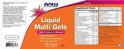 Liquid Multi Gels label
