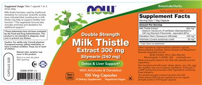 Double Strength Milk Thistle Extract 300 mg label