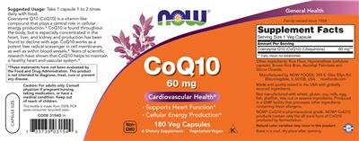 CoQ10 60 mg label